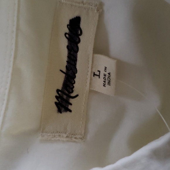 Madewell Men's  Off  White Poplin Easy Long-Sleeve Shirt Relaxed size Large nwt - Picture 5 of 9